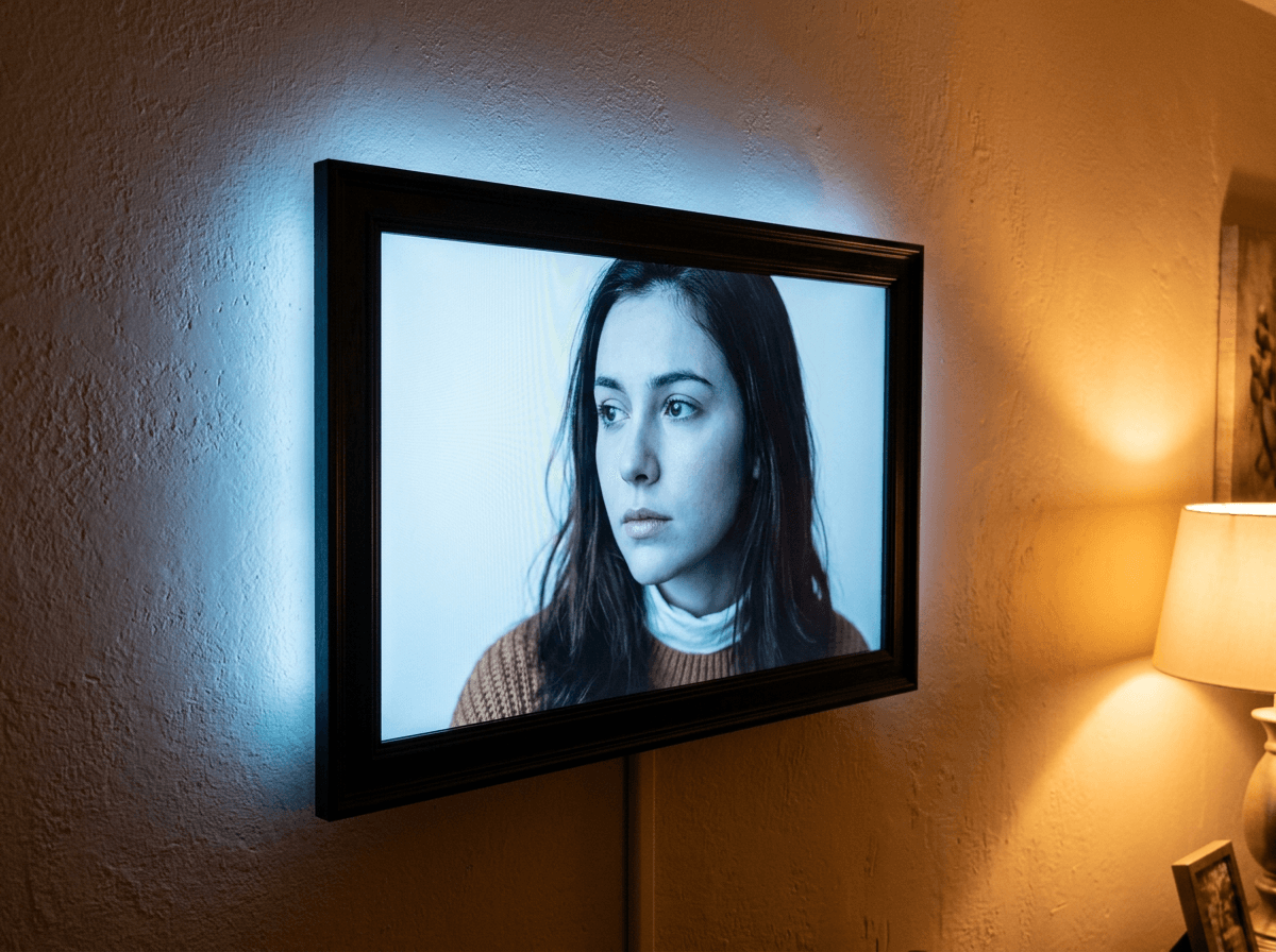 The first annoyance: it doesn’t look like “real art” in your lighting