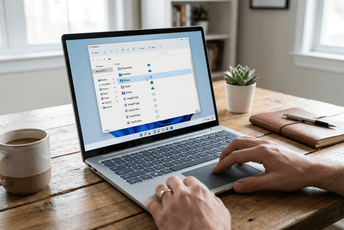 If you use OneDrive, decide what should be ‘online‑only’ versus always on the PC